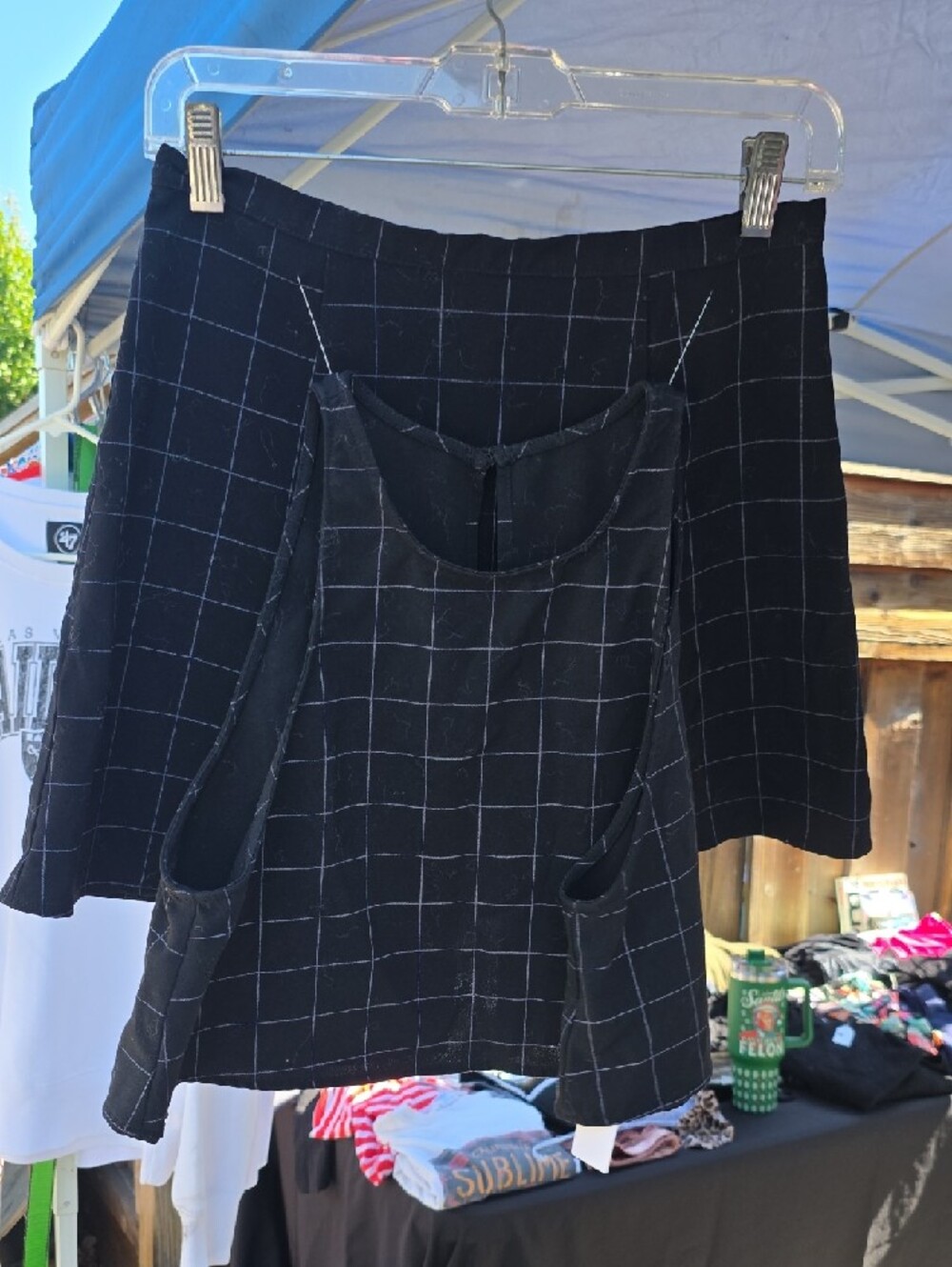 American Apparel Black Grid Skirt Shirt Set - Picture 3 of 3
